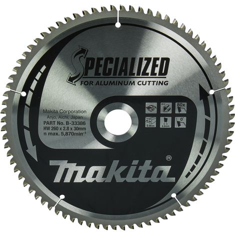 Makita B-33386 Spezialkreissägeblatt 260 x 30 mm, 80 Zähne, Aluminium (1/4)