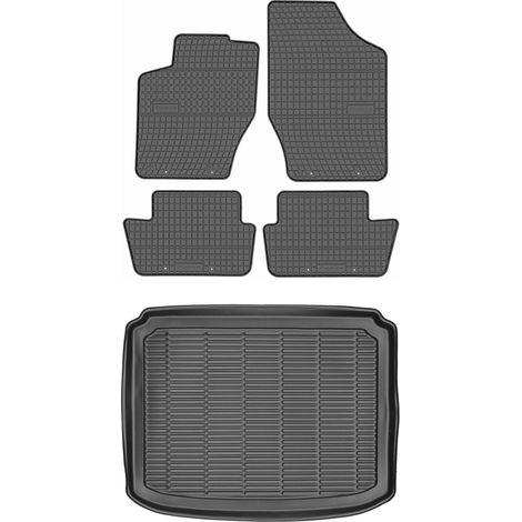 Set di tappetini in gomma per auto e tappetino per bagagliaio per Peugeot 308 I Hatchback dal 2007 al 2013.