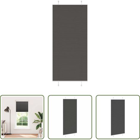 Fensterrollo -  Plissee Schwarz 85x200 cm Stoffbreite 84,4 cm Polyester (1/5)