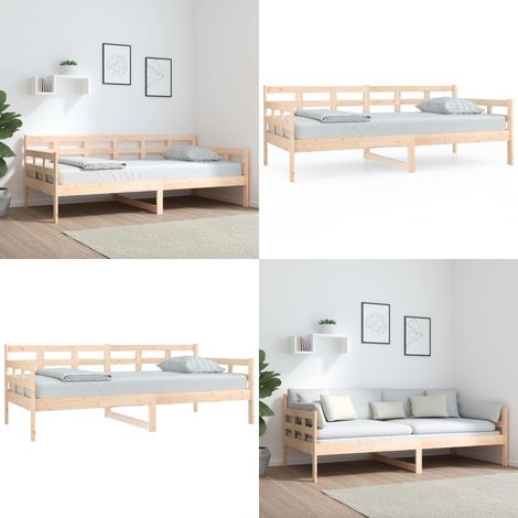 Dormeuse in Legno Massello di Pino 90x190 cm - Divano letto - Letto in legno massello