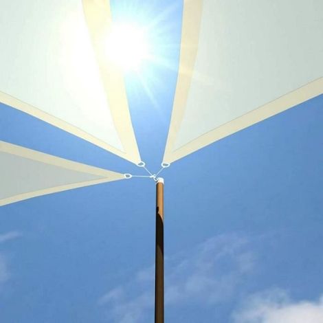 1 Voile d'ombrage triangulaire 2x2x2M, beige, protection UV, imperméable, pour jardin, balcon (1/4)