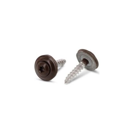 Vis faitage Tête fraisée bombée TFB TORX T20 Inox A2 RAL8014 brun sepia 4,5X45 Rondelle d'étanchéite EPDM-1 pièce