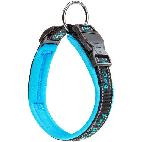 Ferplast SPORT DOG C Collier pour chiens avec rembourrage soft. Différentes mesures et couleurs fluo.. Variante C25/65 - Misure: A: 55-65 cm B: 25 mm - Bleu (1/5)