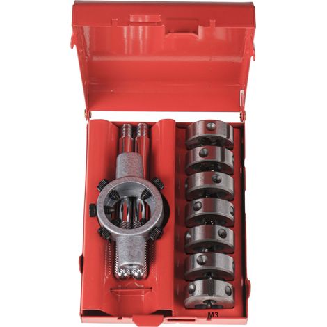 Rs Pro – Kit de filetage 8 pièces M3-M12 – Filetage métrique pas standard – Pour taraudage précis – Contenu : obturateur (1/5)