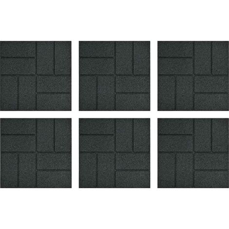 Ensemble de pierres de marche noires, mesurant 40,5 x 40,5 x 2 cm, en caoutchouc. (1/5)