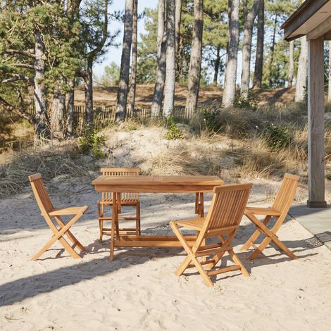 Salon de jardin en bois d'acacia 120 Capri 4 chaises (1/5)