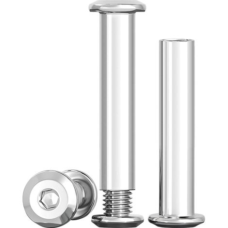 M8 x 35 mm Stainless Steel A2 V2A Furniture Connecting Screws - Pack of 10 Connectors with Socket Nut (1/5)
