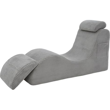 Freizeitstuhl, Ergonomisches Design, Bequeme Schaumstofffüllung, Hellgrau (1/2)