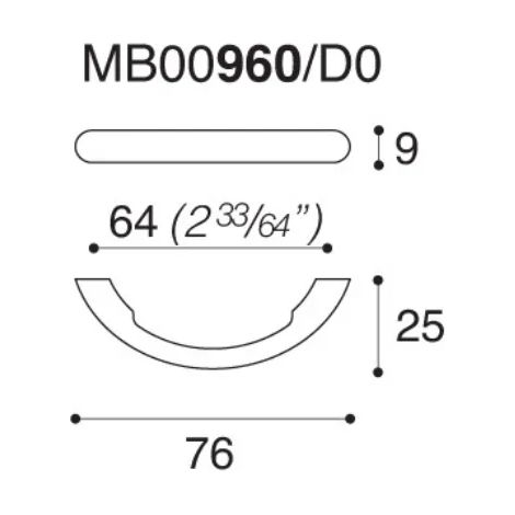 MANIGLIA 960 D MM.64 CROMO LUCIDO (1/2)