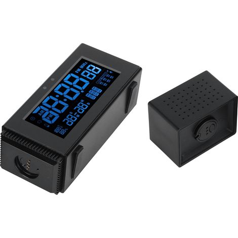 Multifunktionaler digitaler Wecker mit Ton und Licht, farbigem Nachtlicht mit Bewegungserkennung, 5V schwarz TS-P30-BK (1/5)