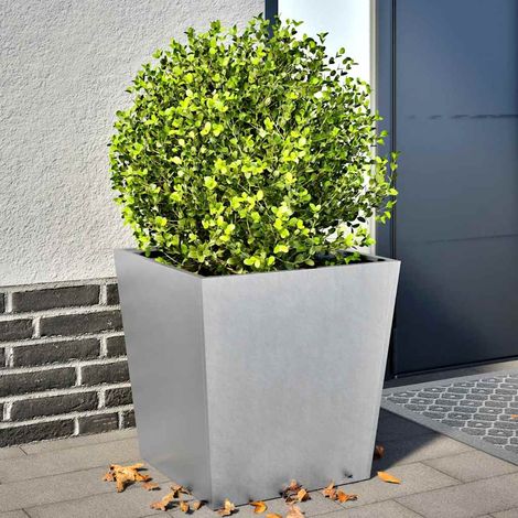 Jardinière-Pot de fleurs 2 pcs 50x50x50 cm acier galvanisé (1/5)