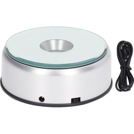 Supporto espositivo girevole a 360°, luci a LED, 80 secondi per rotazione, base per tazze e cristalli. (1/5)