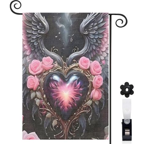Drapeau de jardin décoratif décoration extérieure toile lavable double face 30 x 45 cm pour entrée maison (1/5)