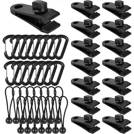45 robuste Planenclips, Befestigungsgurte, verstärktes Verriegelungssystem, für Campingzelte und Poolabdeckungen (1/5)