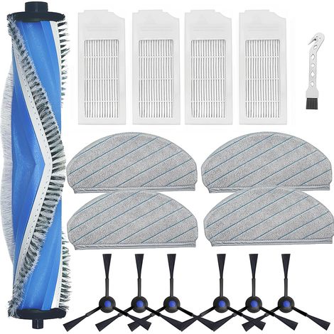 Zubehör Set für ECOVACS DEEBOT N20 Plus, N20, N20 Pro Plus, 1 Rollenbürste, 4 Wischtücher, 4 HEPA-Filter, 6 Seitenbürsten, Hochleistungs Staubsauger Ersatzteil (1/5)