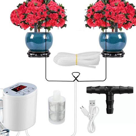 Kits D'Irrigation Goutte À Goutte Automatiques Protection Intelligente Coupure Alimentation,Système D'Irrigation Automatique - Vacances Bureau Maison Salon Jardin Serre Balcon Cour Voyages (1/4)