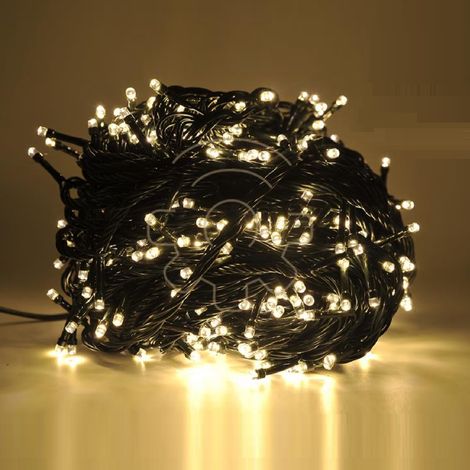 Crylight catena 24 metri serie 300 luci a led Bianco Caldo per albero di Natale con 8 giochi di luci per esterno e interno Bianco Caldo 24 metri - 300 led (1/5)