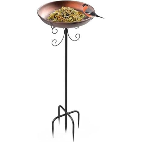 Bain Oiseaux sur Pied en Métal φ30 × 90 cm, Couleur Bronze (1/5)