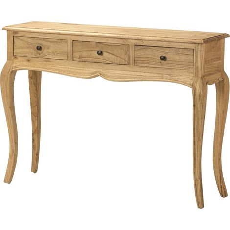 Konsolentisch mit 3 Schubladen, Mindiholz, Braun, 110 x 30 x 80 cm (1/5)