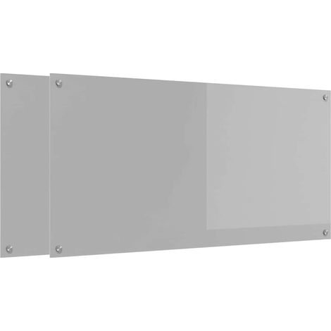 vidaXL Crédence de cuisine 2 pcs Gris clair 120 x 60 cm verre trempé