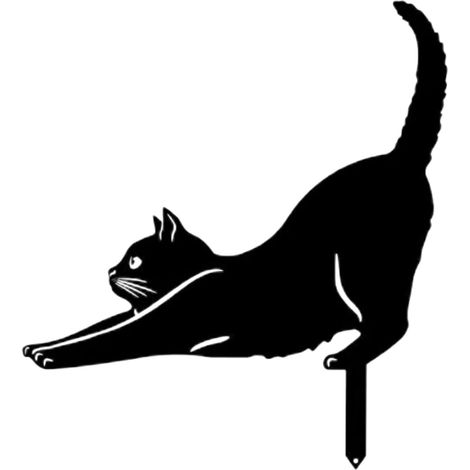 Piquets Décoratifs en Métal - Chat Noir en Statue pour Jardin Ornements Extérieurs pour Pelouse, Idéaux pour Les Amoureux des Chats - Décoration De Jardin Original (1/5)