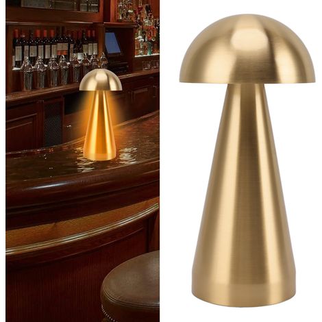 Lampe de bureau LED champignon, lampe de bureau minimaliste sans fil rechargeable, 3 températures de couleur, lampe de bureau moderne, lampe de chevet à intensité variable, lampe de nuit pour chambre (1/5)