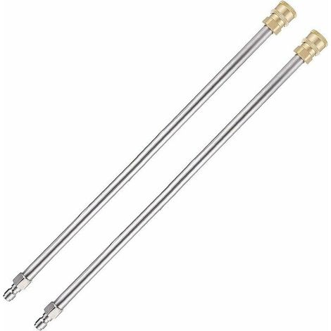 Paquet de 2 baguettes d'extension pour nettoyeur haute pression, outils de nettoyage de gouttière, lance télescopique de remplacement, buses de nettoyage de vitres (1/5)