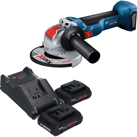 Smerigliatrice angolare a batteria Bosch GWX 18V-10 18 V 125 mm Brushless + 2 batterie ProCORE da 4,0 Ah + caricabatterie