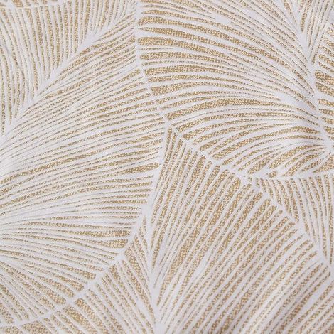 Housse de Couette 200x200 Taies d'oreiller 65x65cm Motif Feuilles Beige (1/2)