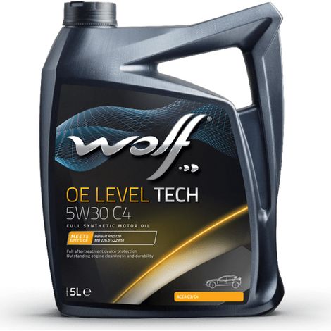 Wolf – Huile moteur 5W30 C4 1043905 – Bidon 5 litres – Protection filtre à particules diesel – Démarrage facile en hiver