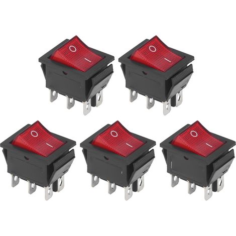 Interrupteur Basculant 2 Positions 6 Broches - Tension 125 250 V - Matériau ABS - Pour Machines Industrielles et Appareils Domestiques - Lot de 50 Pièces (1/5)