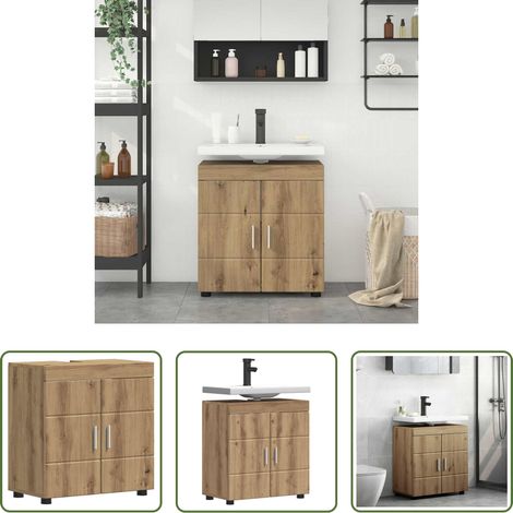 Holzschrank - Badezimmerschrank-Set TULUM Artisan-Eiche 60 x 34 x 63 cm (1/5)