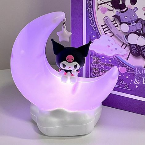 Lampe de nuit mignonne en forme de lune, douce lumière LED chaude en forme de croissant de lune, pour la décoration intérieure, motif lapin. (1/5)