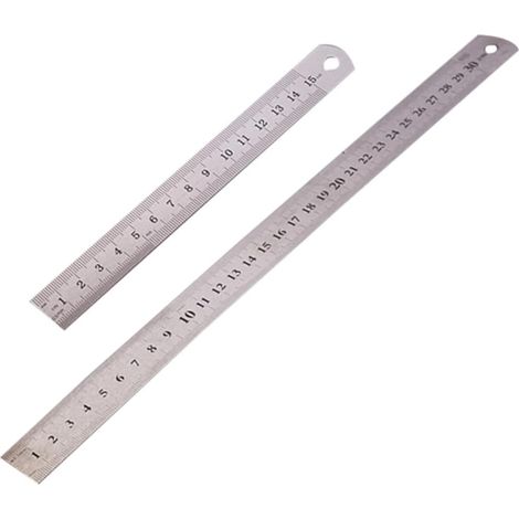 Règles de précision Toffici en acier inoxydable, double échelle (1/5)