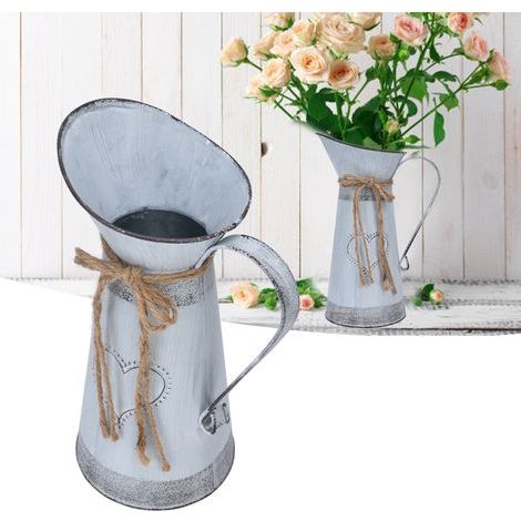 Jarra de metal rústica en miniatura - Jarrón decorativo multifuncional para flores, ideal para el hogar y la oficina. (1/5)