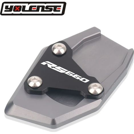 (Gris - RS660) Compatible avec Aprilia RS660 RS 660 Tuono 660 (2020-2023) - Béquille latérale CNC - Extension de béquille - Plaque de support - Maxpower (1/4)