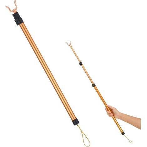 Rétractable Longue Perche avec Crochet Placard Atteindre Pôle Télescopique Vêtement Pôle Vêtements Cintre Détachable Réglable Placard Pôle Corde À Linge Accessoire (1/4)