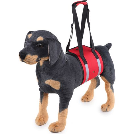 Reflektierendes Hundetransportgeschirr, das die Hinterbeine, Hüften, Knie und Sprunggelenke stützt, um das Anheben des Hundes von hinten zu erleichtern (rot)...