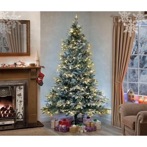 [GEBRAUCHT] Shatchi Künstlicher Weihnachtsbaum Tannenbaum Christbaum Schnee Weiß  320 Le Ds  B-Ware