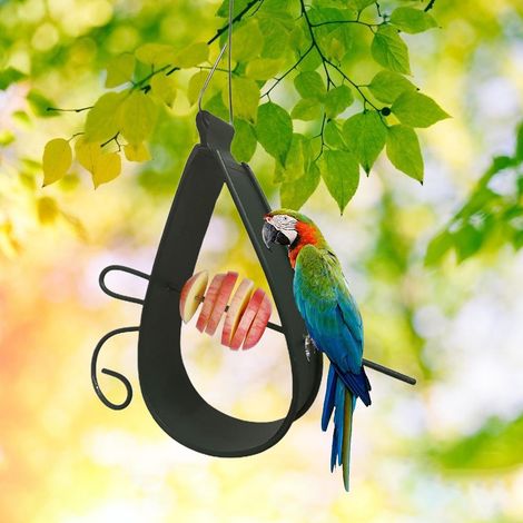 Handgefertigter, hängender Vogelfutterspender aus Metall mit Obsthalter, Dekoration für Garten/Innenhof (1/5)