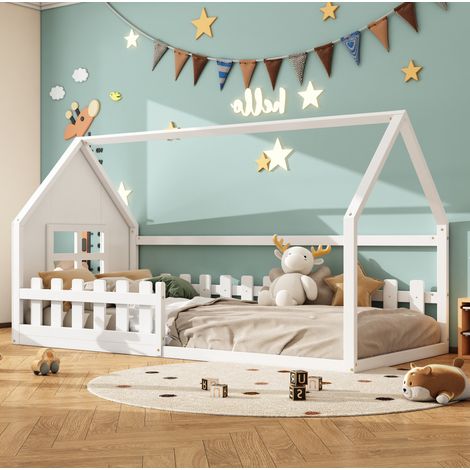 letto struttura letto 90x200 design casa bianco OKMYHOME (1/5)