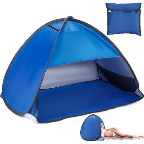 Tente de Plage Pop Up Automatique ZeroTop - Abri Soleil UV Instantané Protection Étanche et Léger Appui-Tête Sac de Rangement Inclus (1/5)
