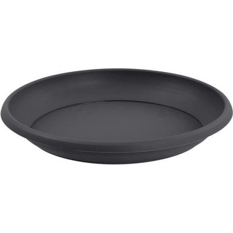 Soucoupe - Polypropylène - Gris Anthracite - Diamètre 21 cm - Compatible Pot 6 L