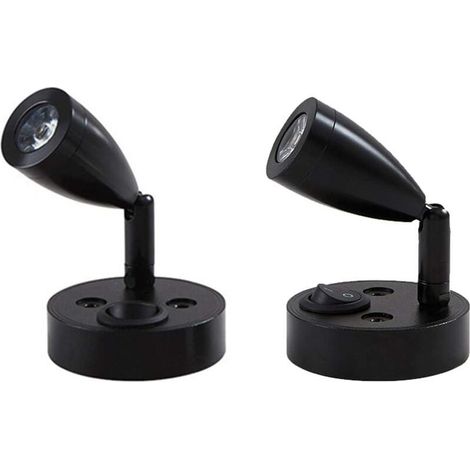 2 Stück 12V LED Spot Wandleselampe mit verstellbarem Schalter, geeignet für Wohnmobile, Wohnwagen, Boote und Reisemobile (Schwarz, Kurz) (1/5)