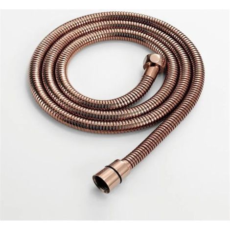 Tuyau de douche en acier inoxydable 1 m/1,5 m, flexible et épais, couleur or rose, antidéflagrant, accessoires de salle de bain (taille : 150 cm) (1/4)