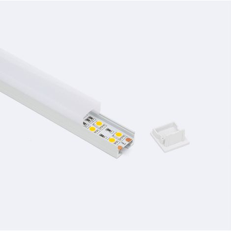Profilo in Alluminio a sospensione da 2 m per strisce LED fino a 17 mm Bianco traslucido Bianco 2 m (1/4)