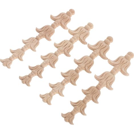4pcs Autocollants Décoratifs Meubles en Bois Sculpté Style Européen, Application Verticale Gain de Place, Compatible Armoires et Meubles pour DIY (1/5)