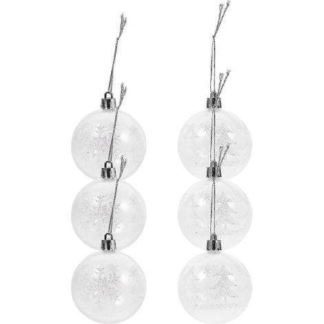 Boules de Noël suspendues, décorations festives, lot de 6, idéales pour les vitrines. (1/5)