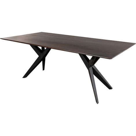 tavolo da pranzo in legno di Acacia 160x90x76 marrone laccato SWISS EDGE 13