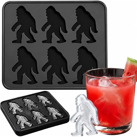 Bac à Glaçons en Silicone Forme Monstre - Moule à Glaçons pour Cocktails, Whisky et Boissons, Démoulage Facile et Rapide, Accessoire de Cuisine Créatif, Noir, 1 Pièce (1/5)